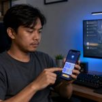 Pemain mengecek transaksi top up UC PUBG Mobile melalui smartphone.